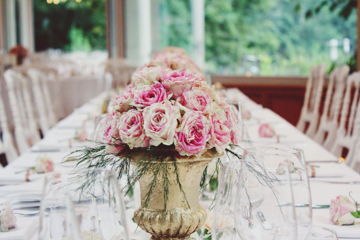 composition florale rose de bouquet par Elisabeth Delsol