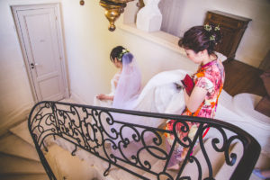 Mariage Franco Japonais Avec Des Robes Des Deux Coutumes.