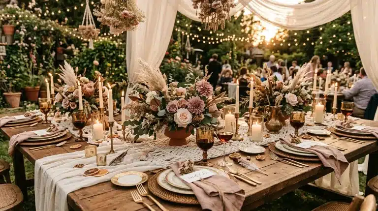 Déco de table mariage bohème chic : nos plus belles idées de décoration