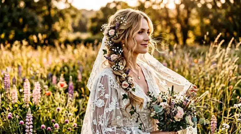 Idées de chignon bohème pour mariée : coiffures à reproduire