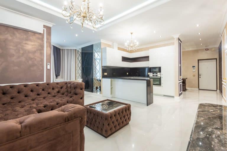 Aménagement cuisine salon 30m2 ouvert avec péninsule et parquet clair