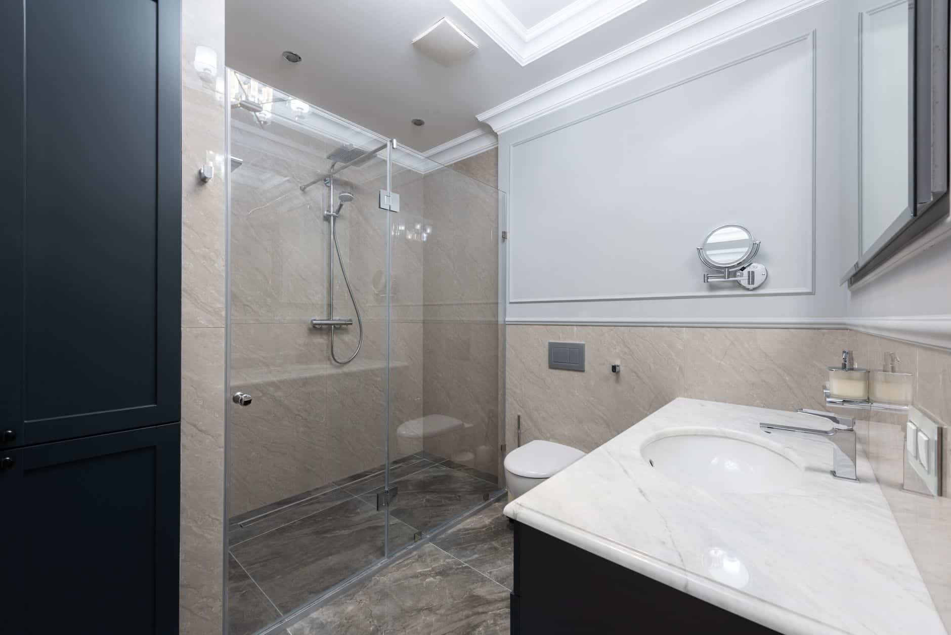 Receveur extra-plat cabine de douche italienne verre trempé